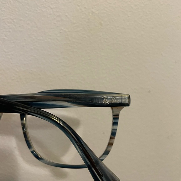 Ray-Ban Translucent Blue-Gray Rectangular Glasses - Picture 3 of 5